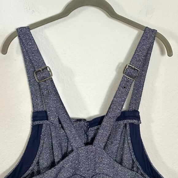 Free People Leonie Menswear Wool Barrel One Piece Jumpsuit Overalls Size Medium - Picture 8 of 12